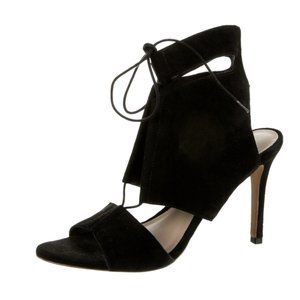 Size 7.5 - Loeffler Randal Black Suede Sandals